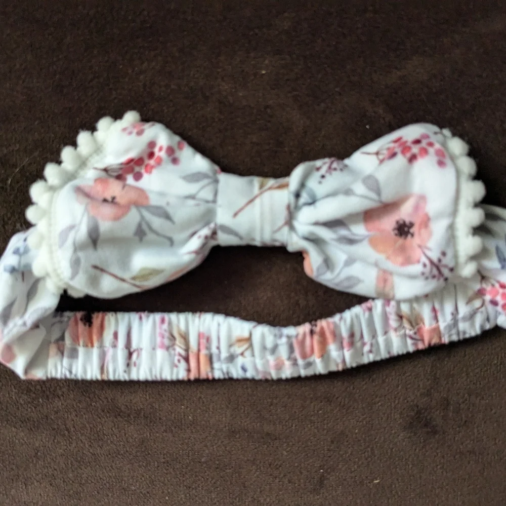 Adorable Infant Ruffle Bum Diaper Cover & Bow Set Photo Shoot Outfit